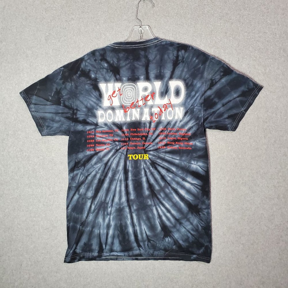World Domination Tour Get Better Today Men Shirt Medium Blue Tie‎ Dye Tee